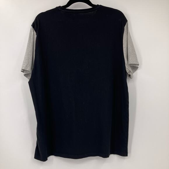 Calvin Klein Black Gray Colorblock Logo Crew Neck Short Sleeve Basic Tee Shirt - Picture 3 of 7